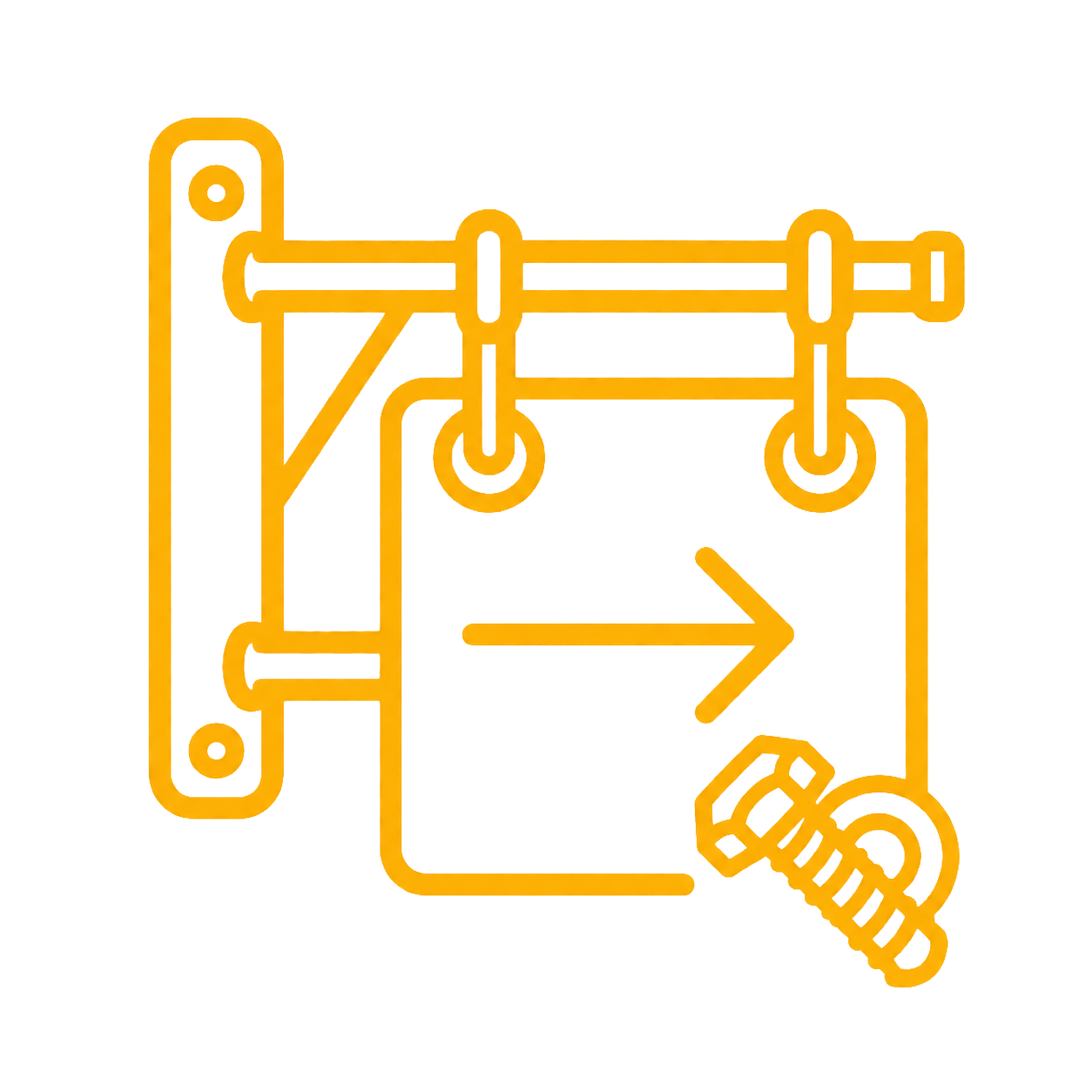 Icon Schildermontage und Absperrpfosten für Objektbereiche
