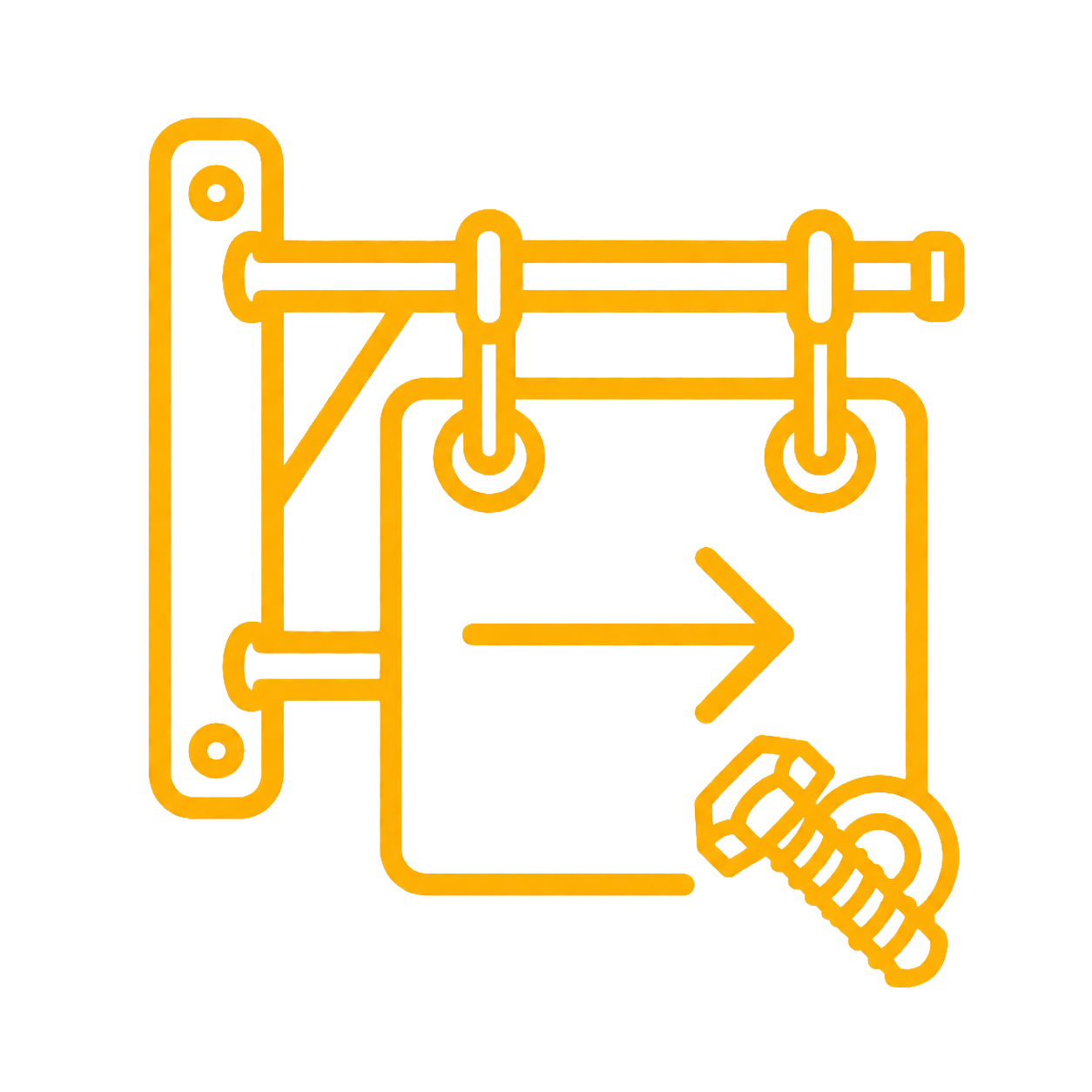 Icon Schildermontage und Absperrpfosten für Objektbereiche