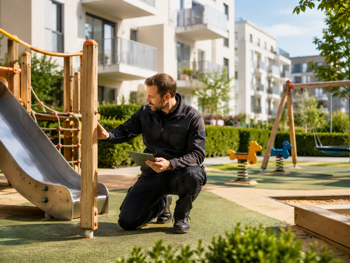 Spielplatzservice und Kontrolle von Außenanlagen in Düsseldorf