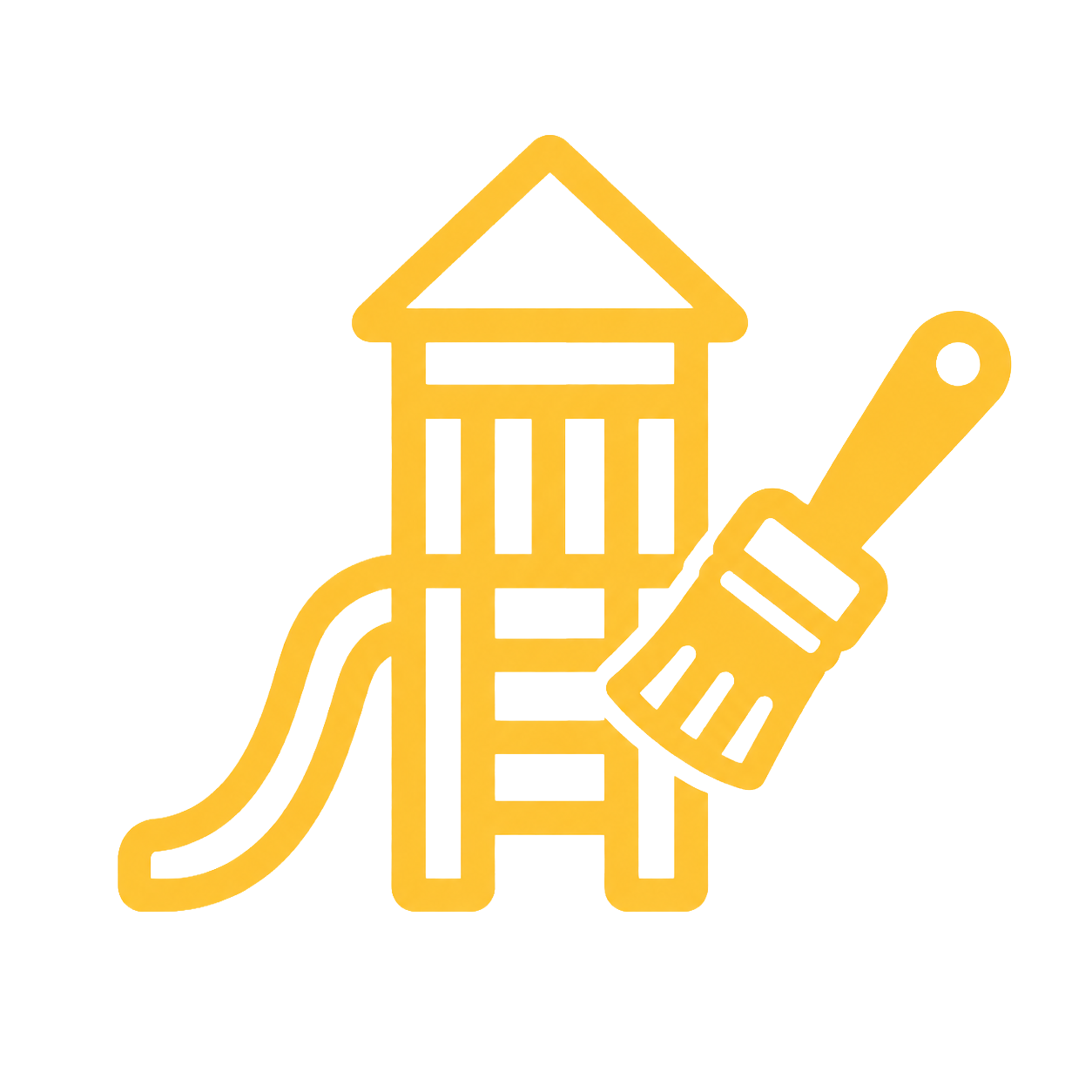 Icon für Aufbau, Schleifarbeiten und Anstricharbeiten an Spielgeräten