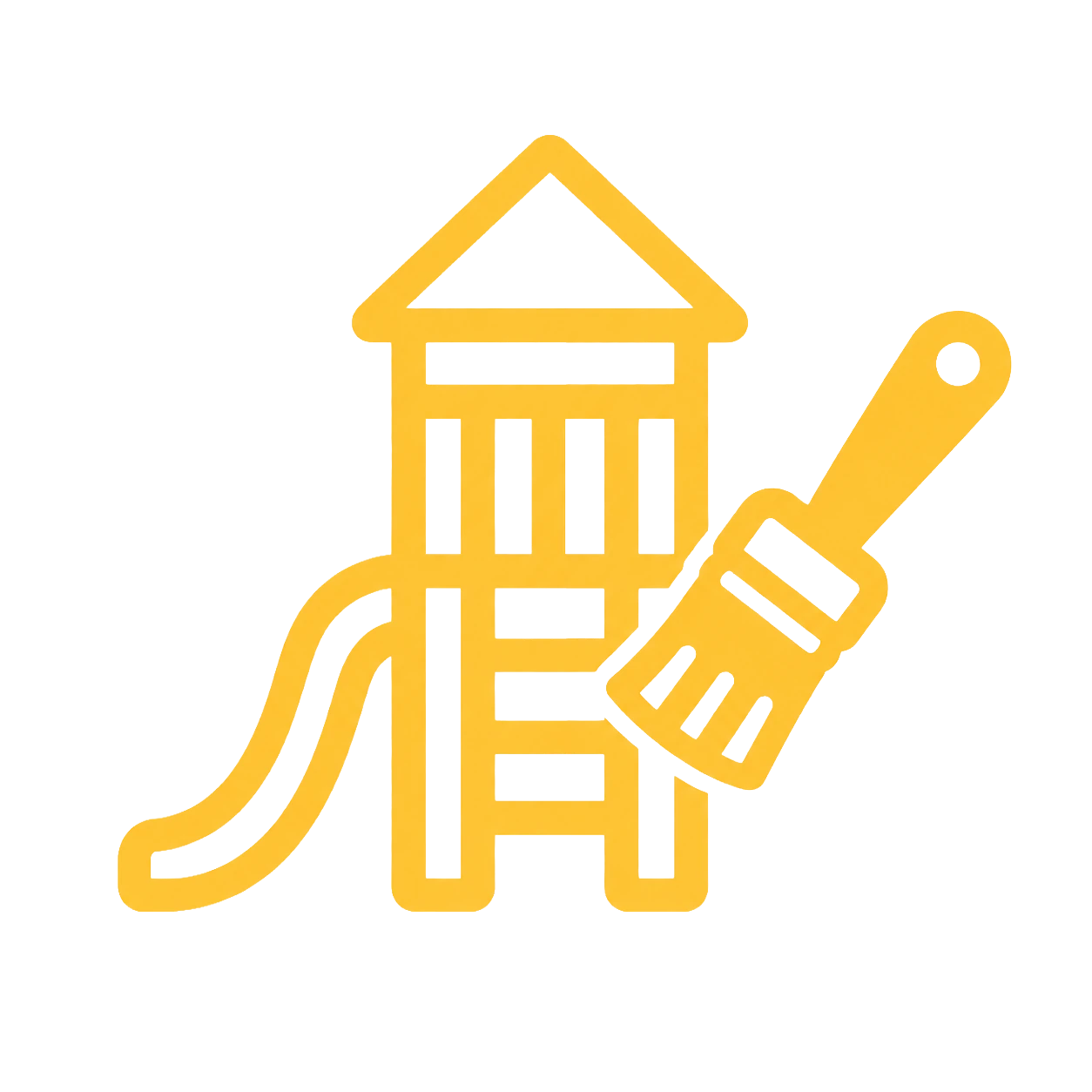 Icon für Aufbau, Schleifarbeiten und Anstricharbeiten an Spielgeräten