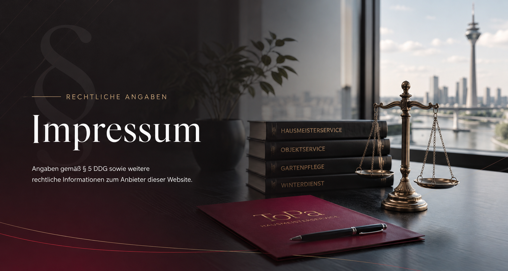 Impressum ToPa Hausmeisterservice Düsseldorf mit rechtlichen Angaben
