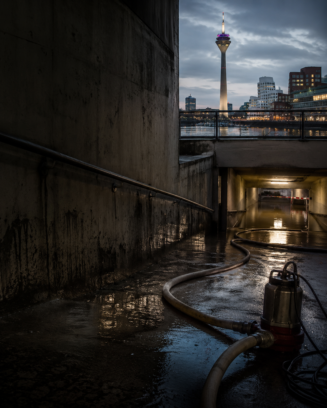 Wasserschadenservice und Abpumparbeiten im Einsatzgebiet Düsseldorf