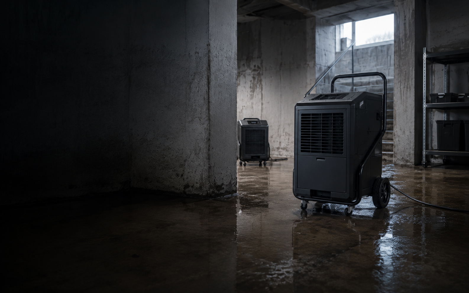 Raumluftentfeuchter zur Trocknungsunterstützung nach Wasserschaden